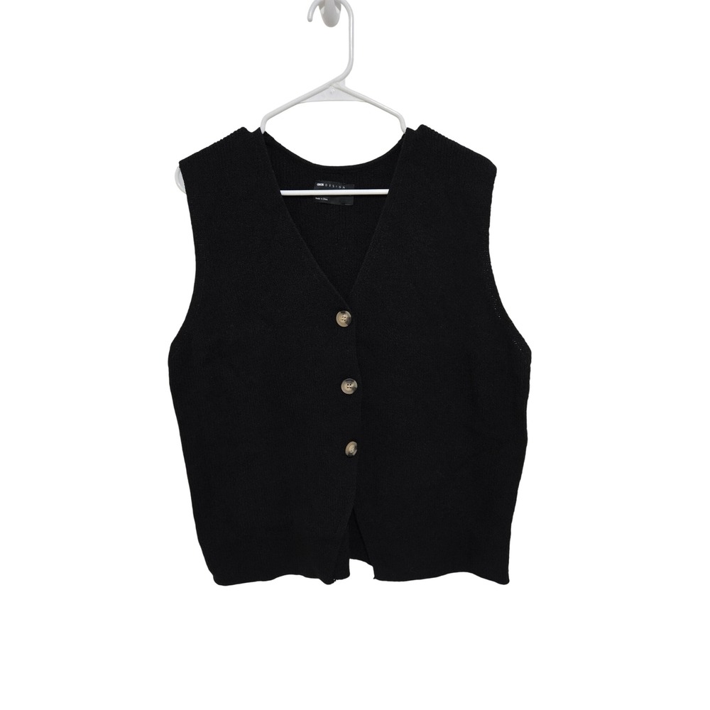 ASOS DESIGN relaxed fit‎ vest in black - Size Medium
